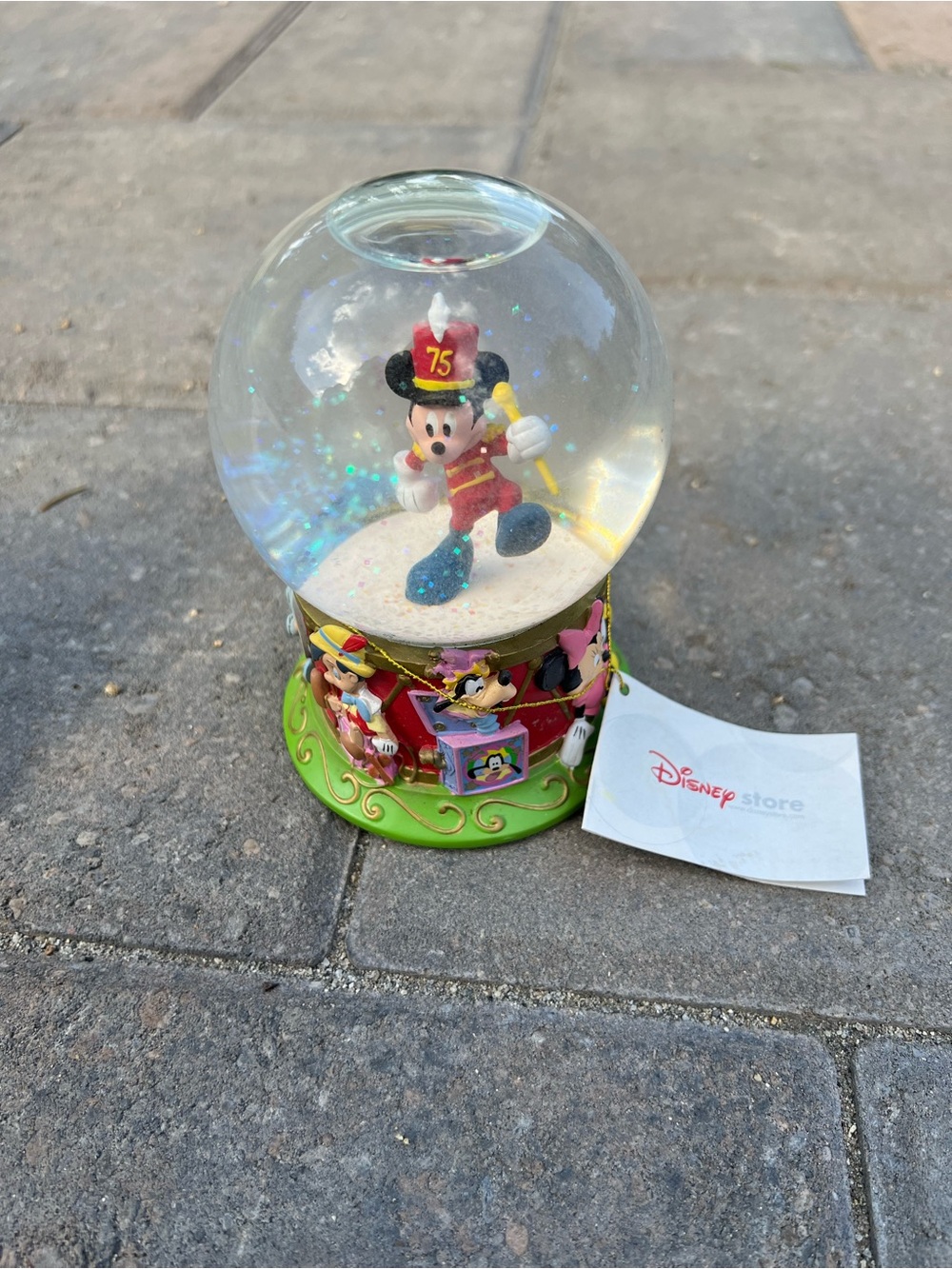 Disney Store 5” Mickey Mouse Marching Band & Friends 75th Anniversary Snow Globe